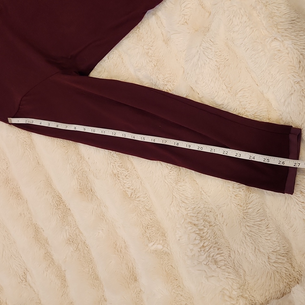 Vince Double Layer Men Long Sleeve Polo Shirt Burgundy Maroon Color Size L - Picture 12 of 16